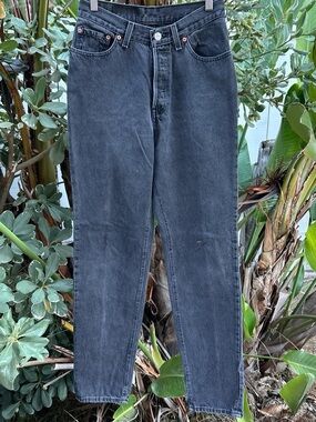 Vintage 1993 Levi’s 17501 Black Jeans USA Made 26x31 Tapered Denim